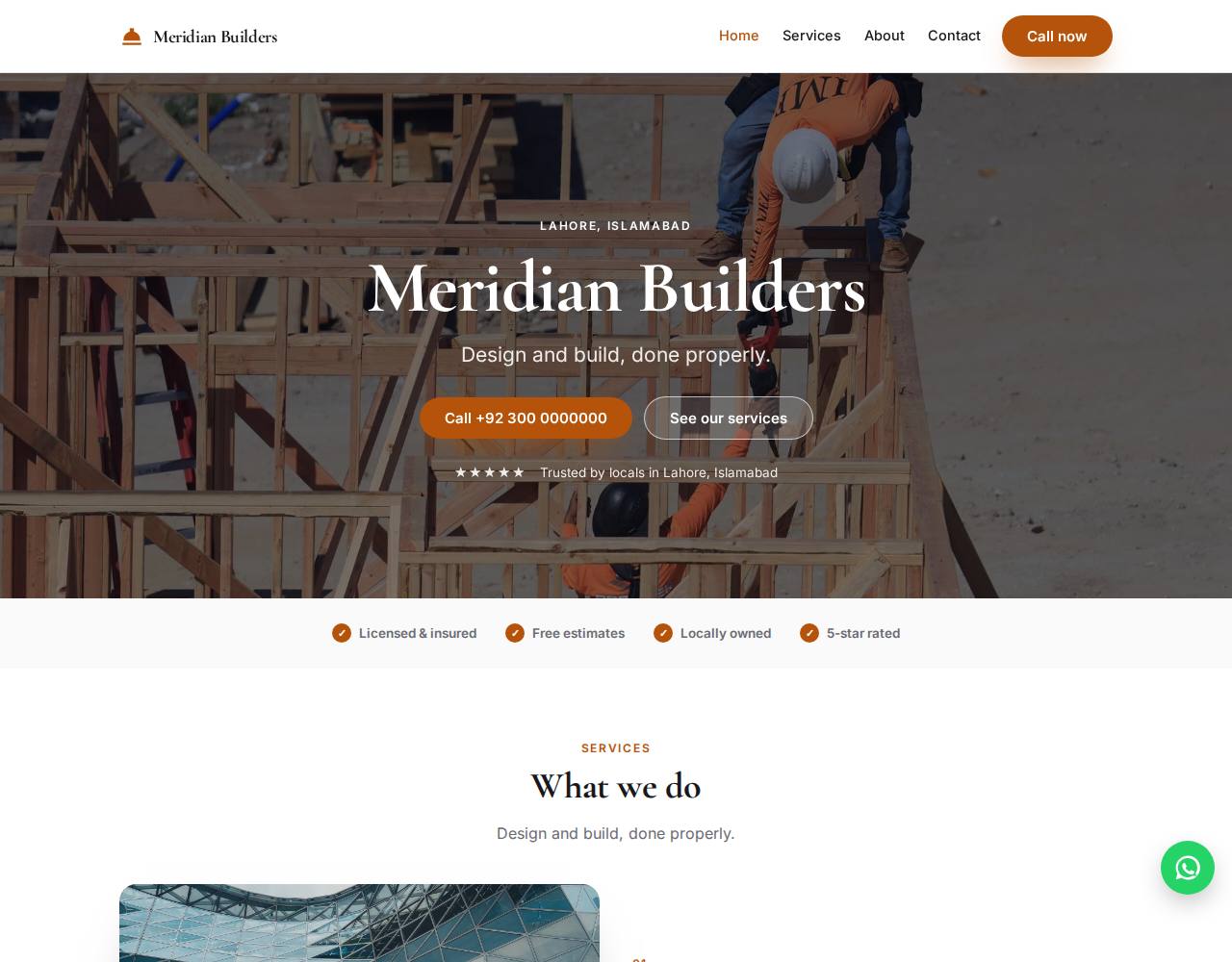 Construction & architecture website example