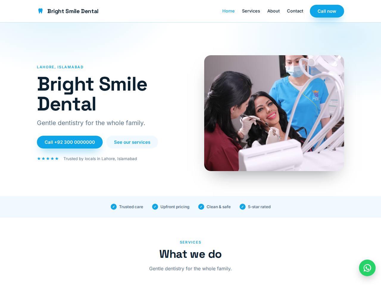 Dental & medical website example